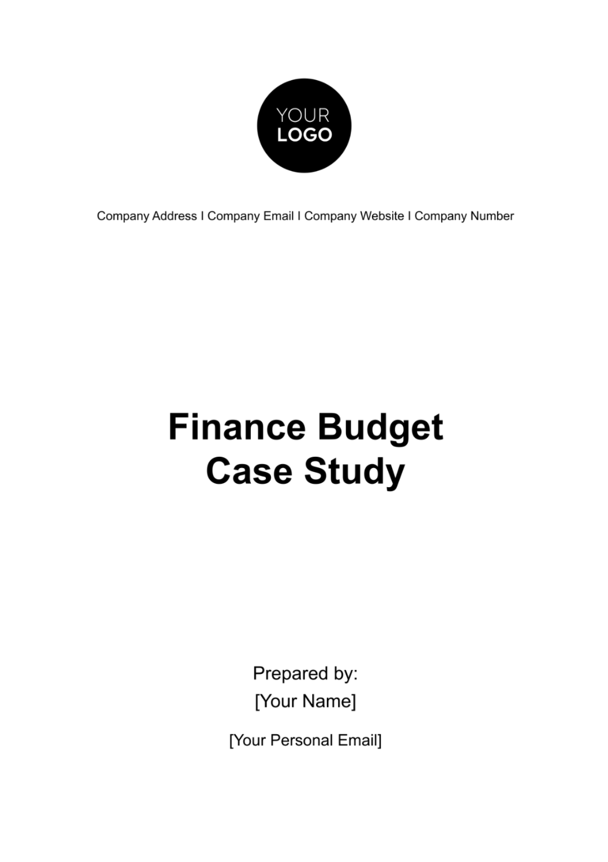 Finance Budget Case Study Template