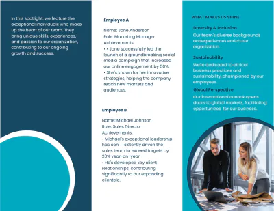 Free Marketing Employee Spotlight Brochure Template to Edit Online