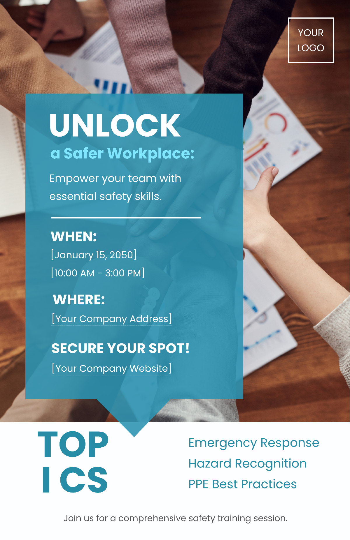Workplace Safety Training Session Poster Template
