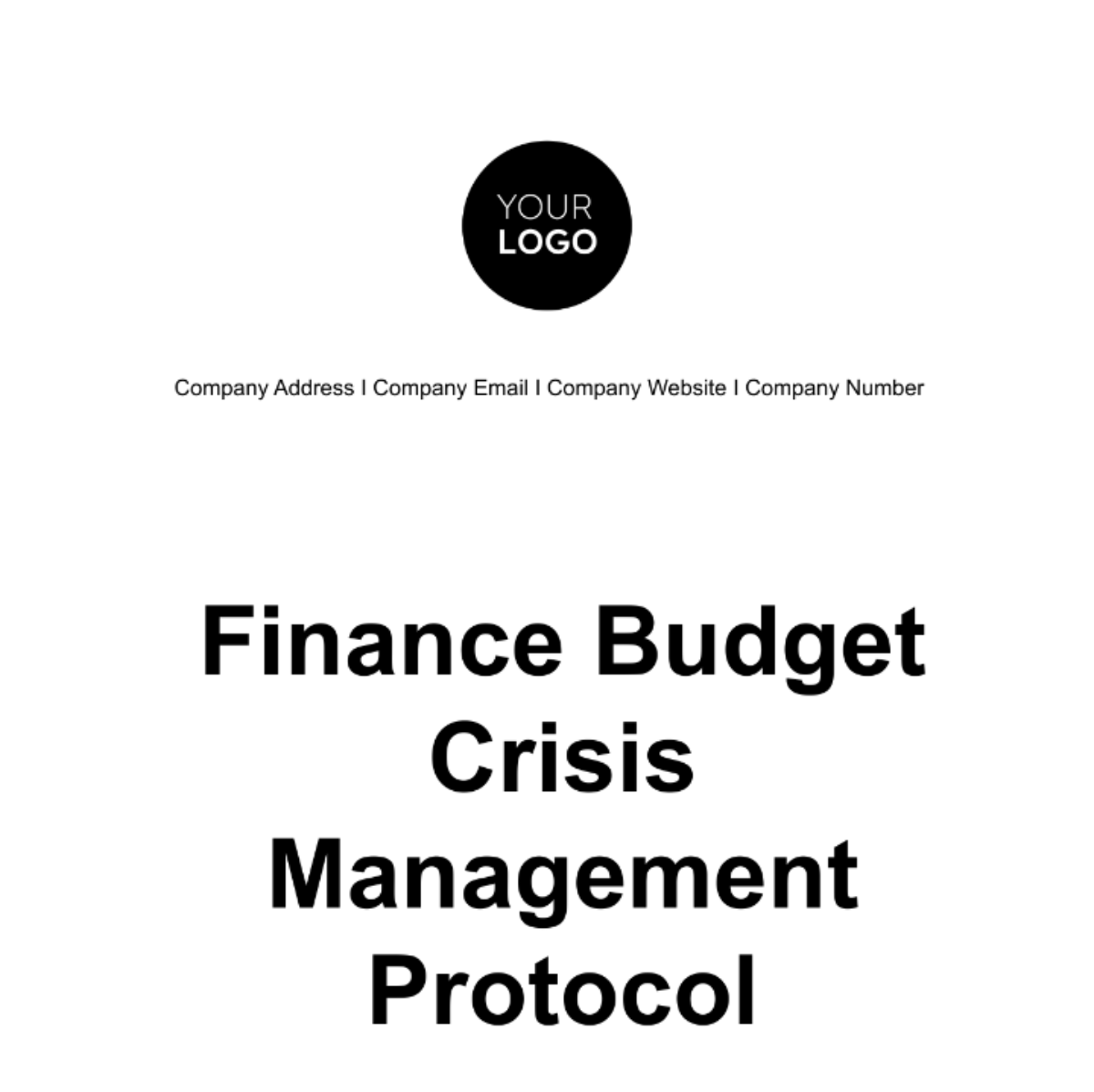 Finance Budget Crisis Management Protocol Template