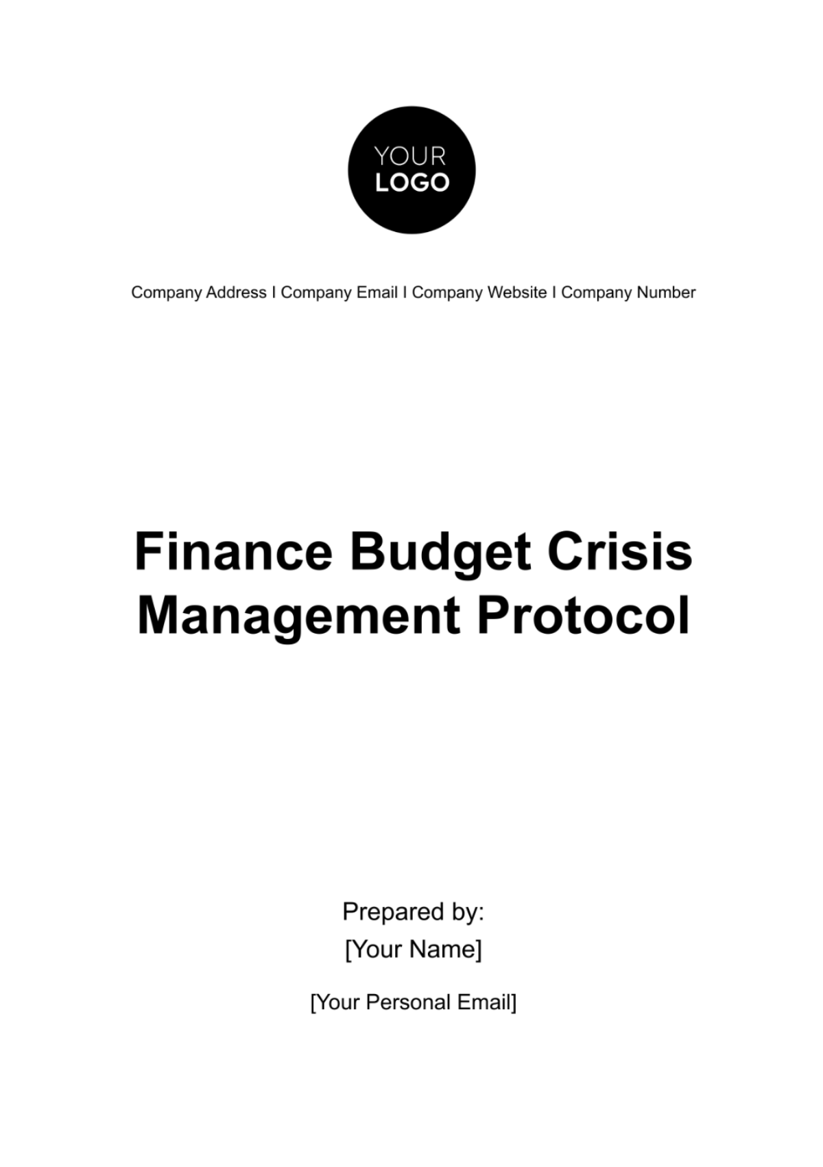 Finance Budget Crisis Management Protocol Template