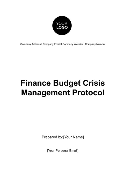 Free Finance Budget Crisis Management Protocol Template to Edit Online