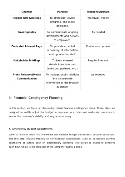 Free Finance Budget Crisis Management Protocol Template to Edit Online