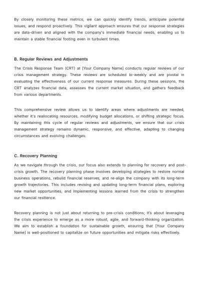 Free Finance Budget Crisis Management Protocol Template to Edit Online