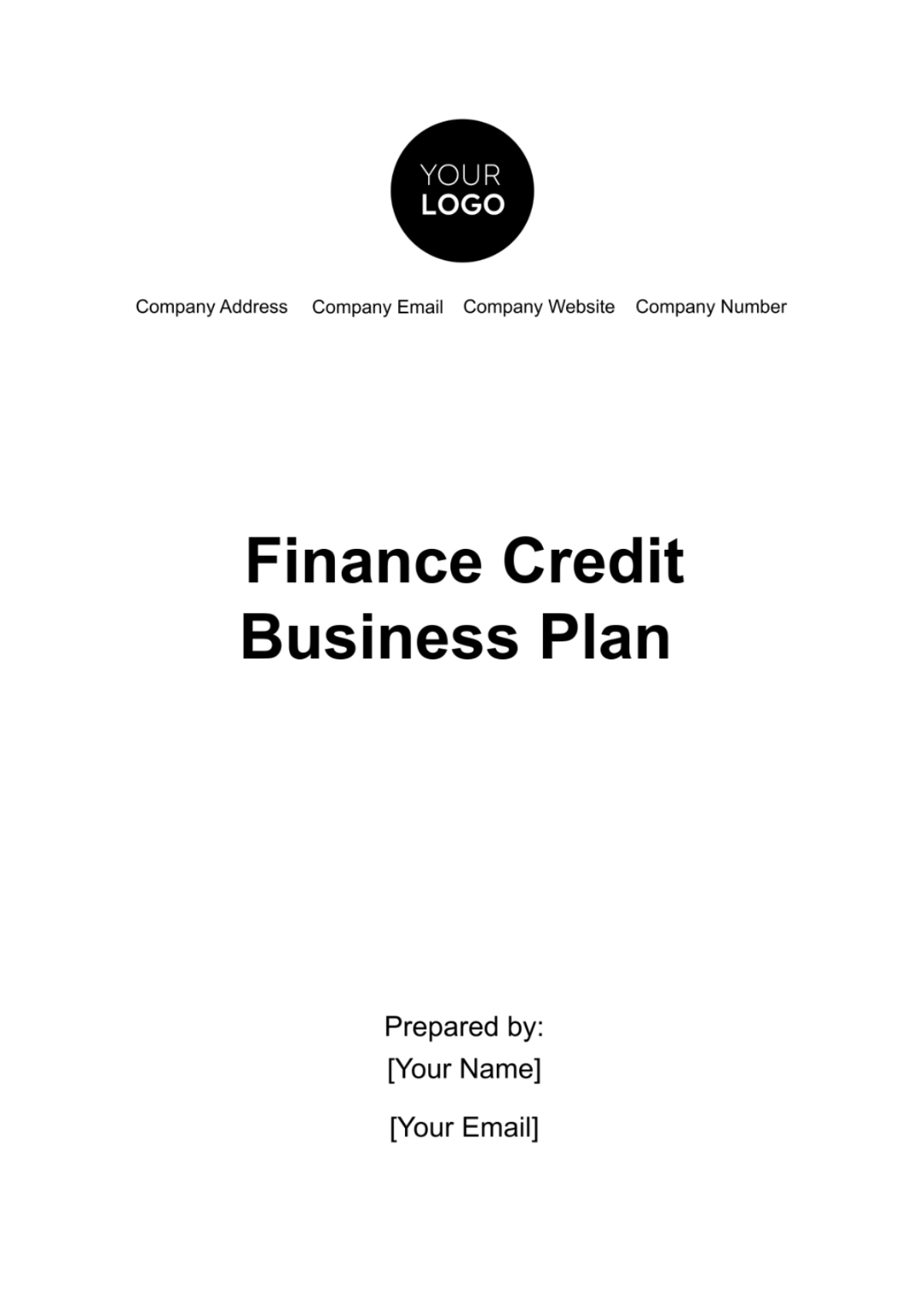 Finance Credit Business Plan Template