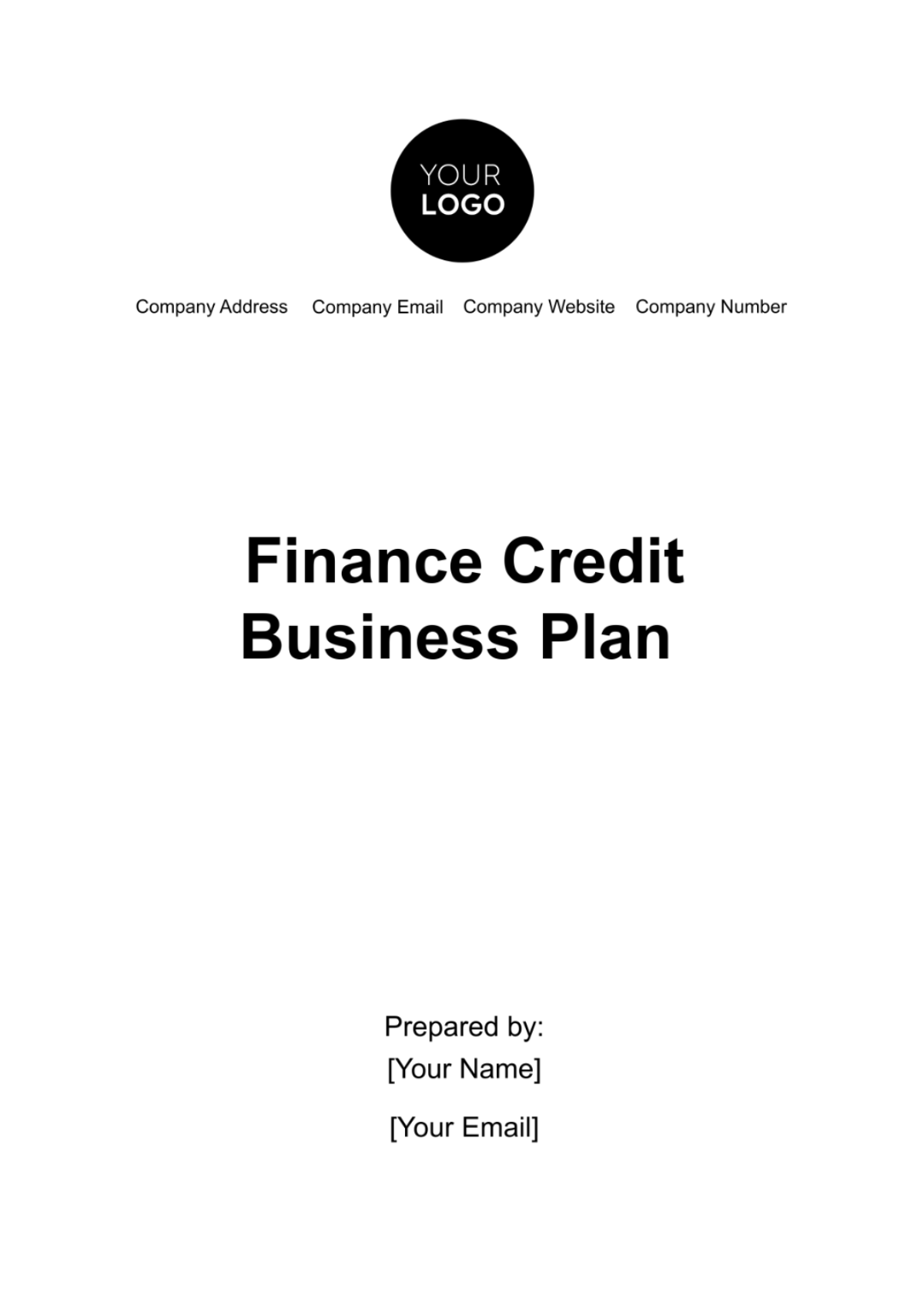 Finance Credit Business Plan Template - Edit Online & Download