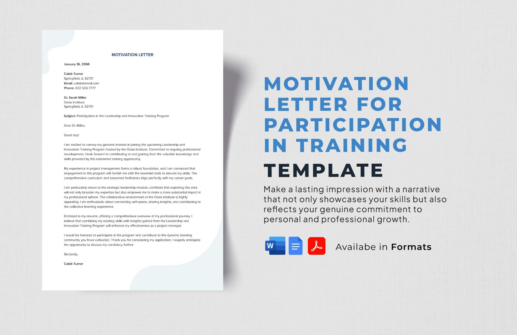 Motivation Letter for Participation in Training Template