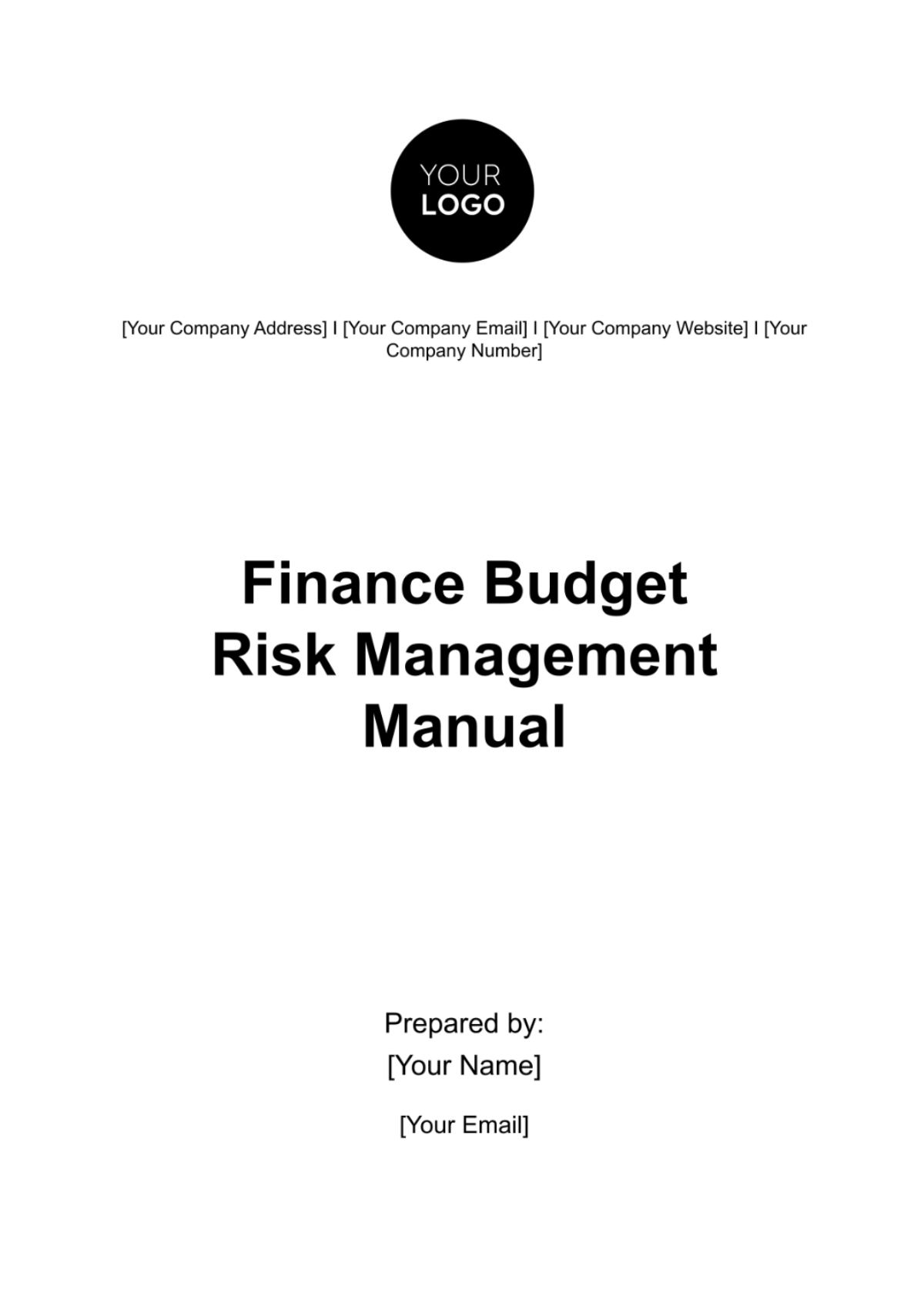 Finance Budget Risk Management Manual Template