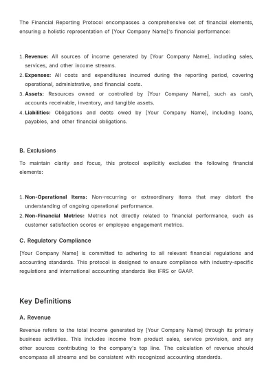 Free Financial Reporting Protocol Template to Edit Online