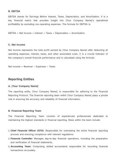 Free Financial Reporting Protocol Template to Edit Online