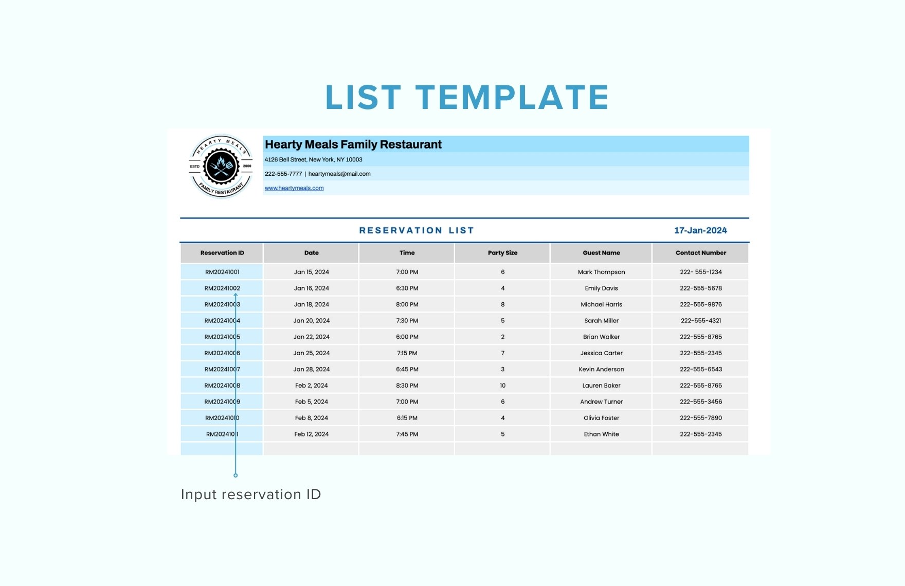 List Template