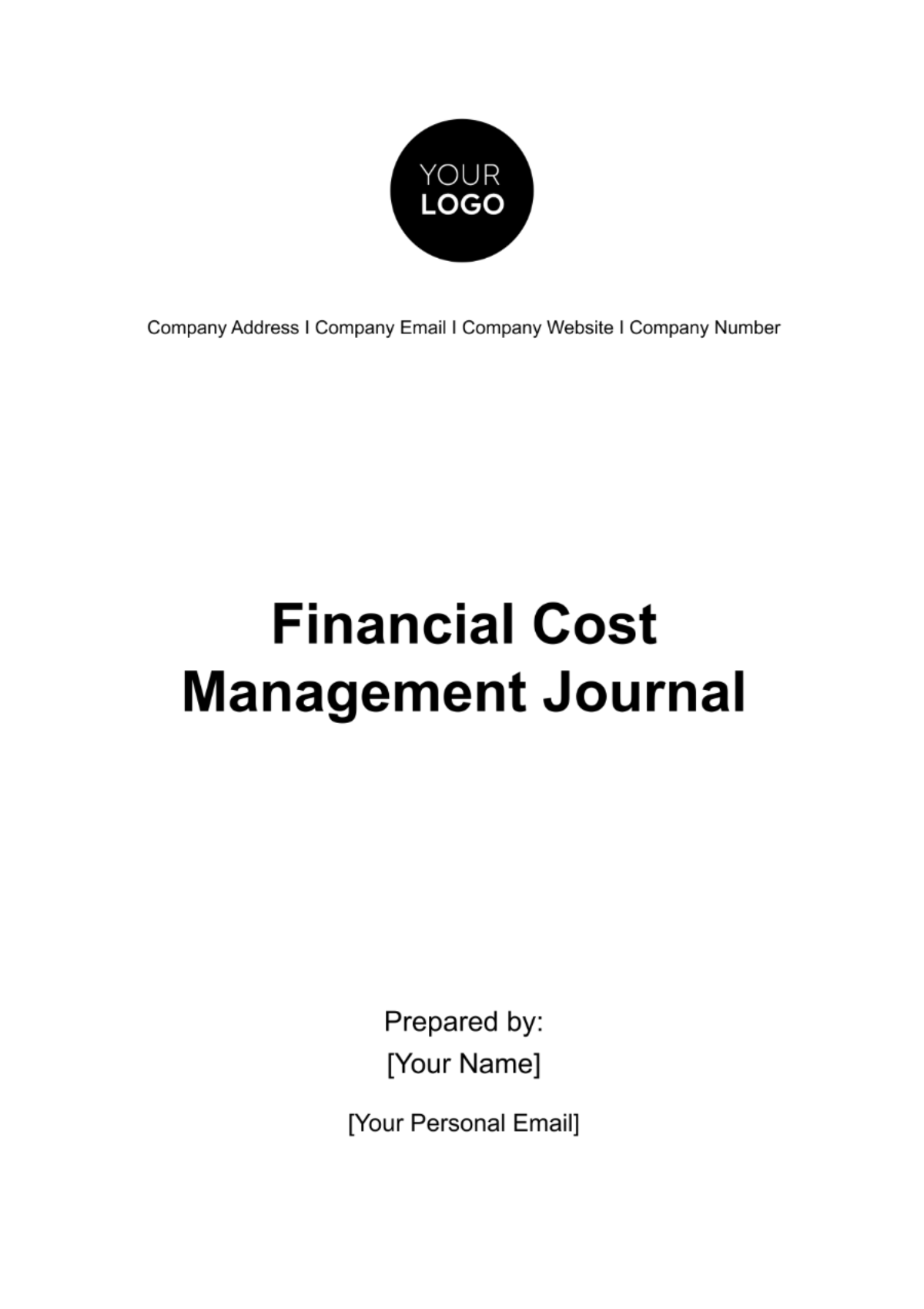 Financial Cost Management Journal Template