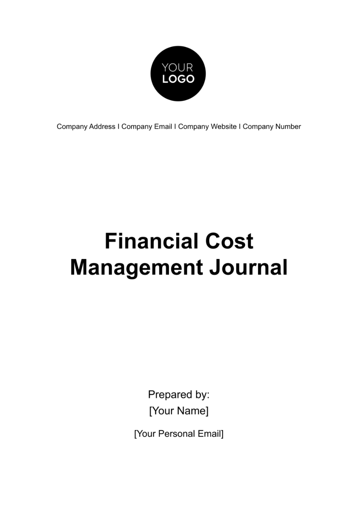 Financial Cost Management Journal Template