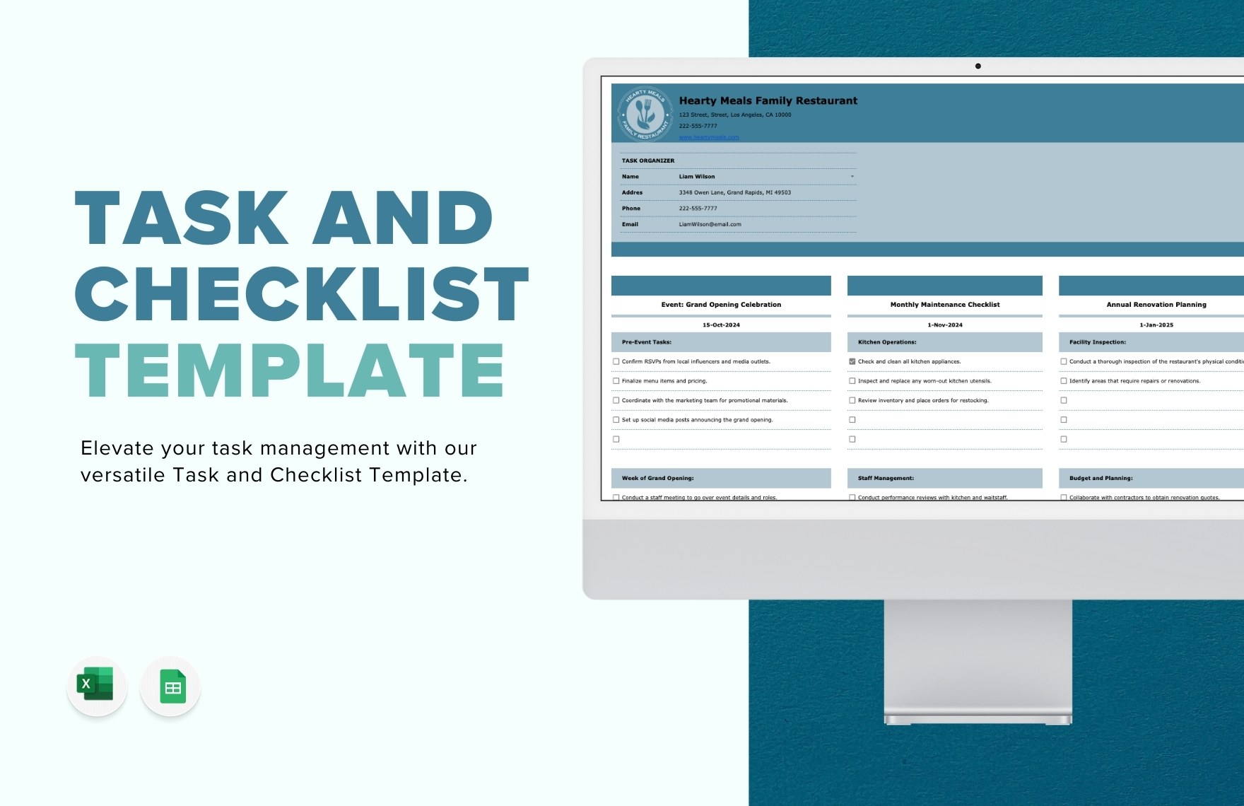 Task and Checklist Template