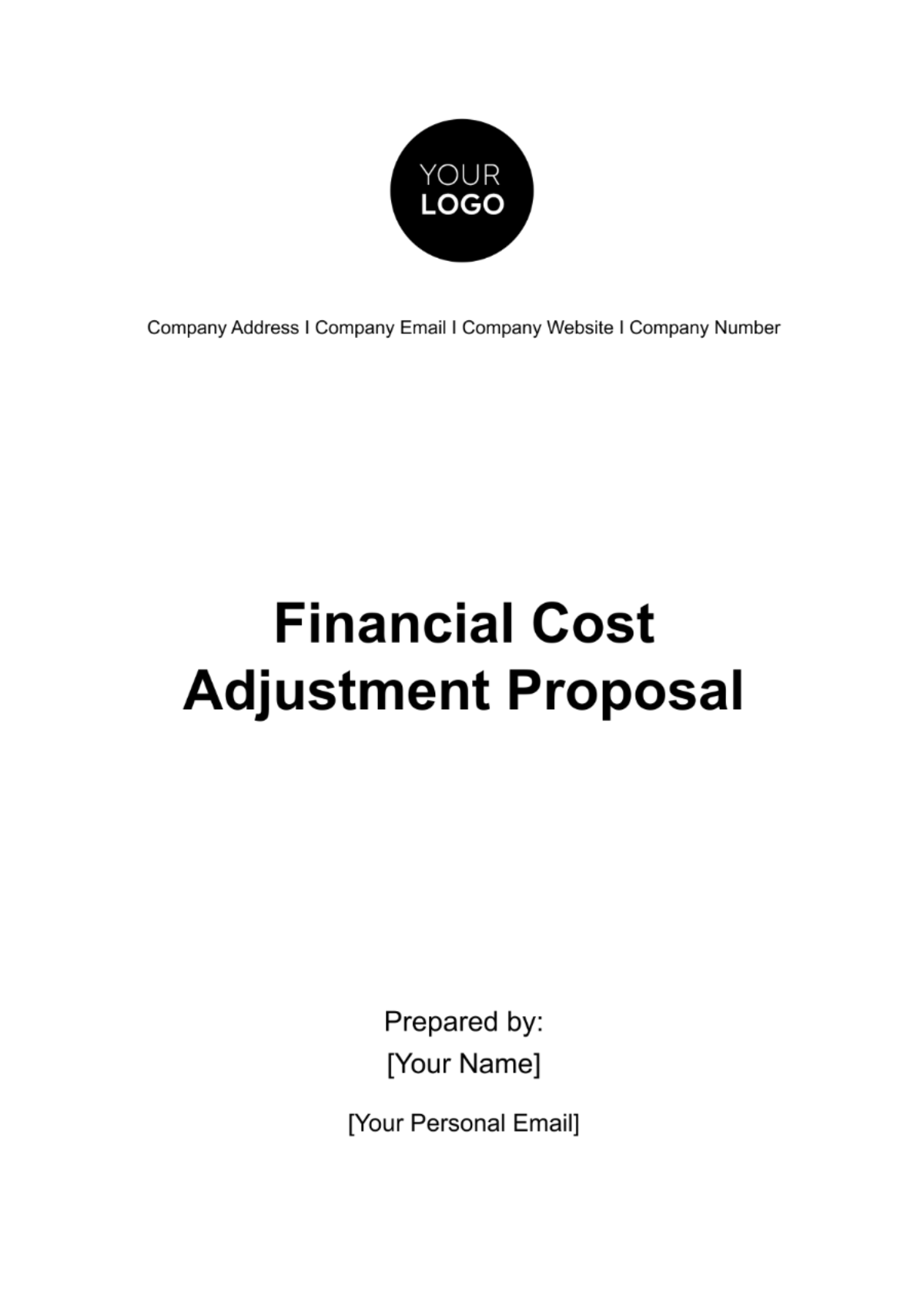 Free Financial Cost Adjustment Proposal Template