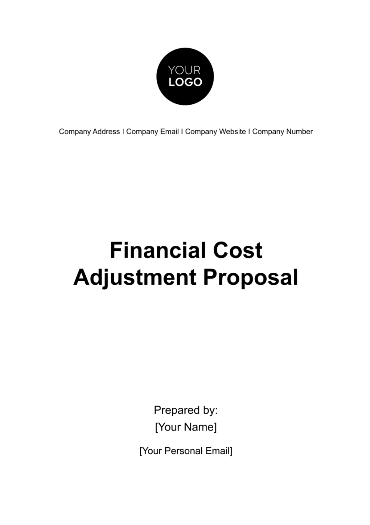 Financial Cost Adjustment Proposal Template