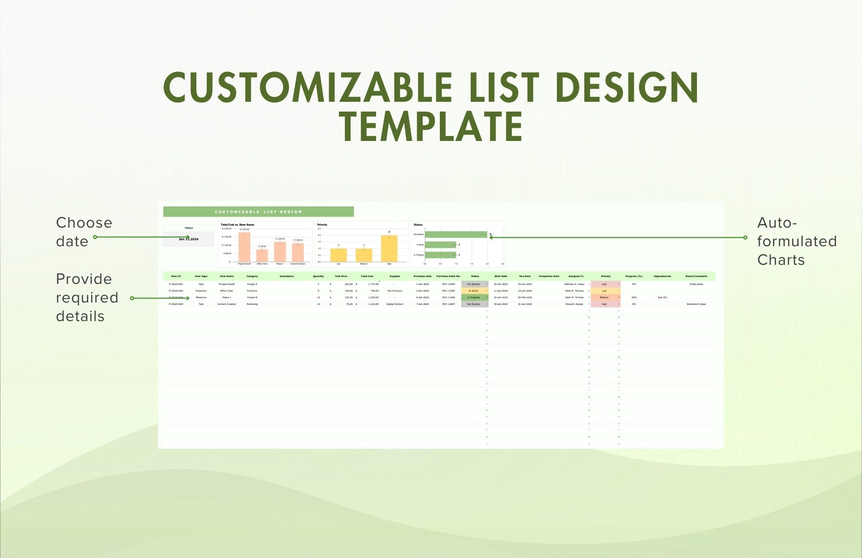 Customizable List Design Template