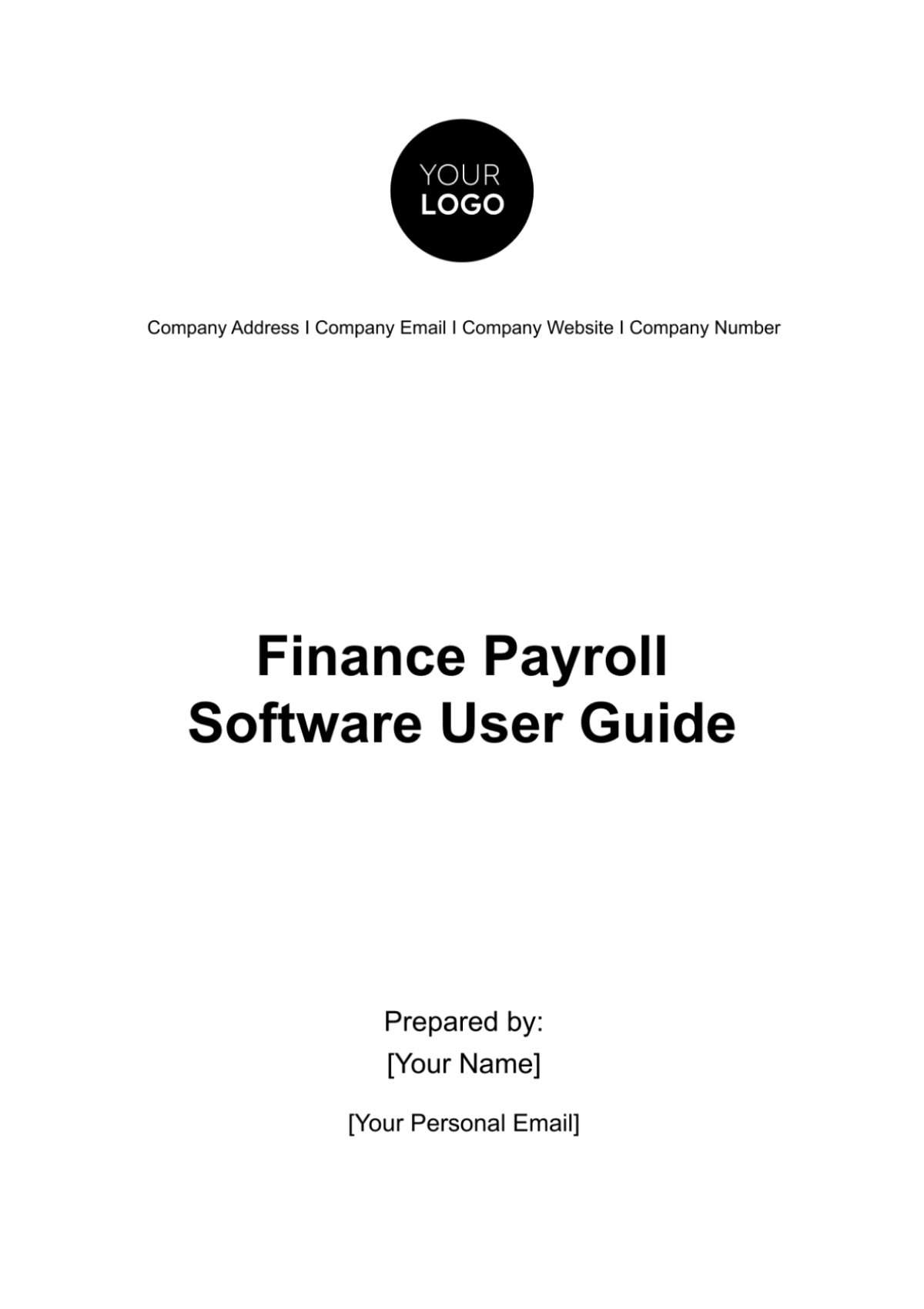 Finance Payroll Software User Guide Template