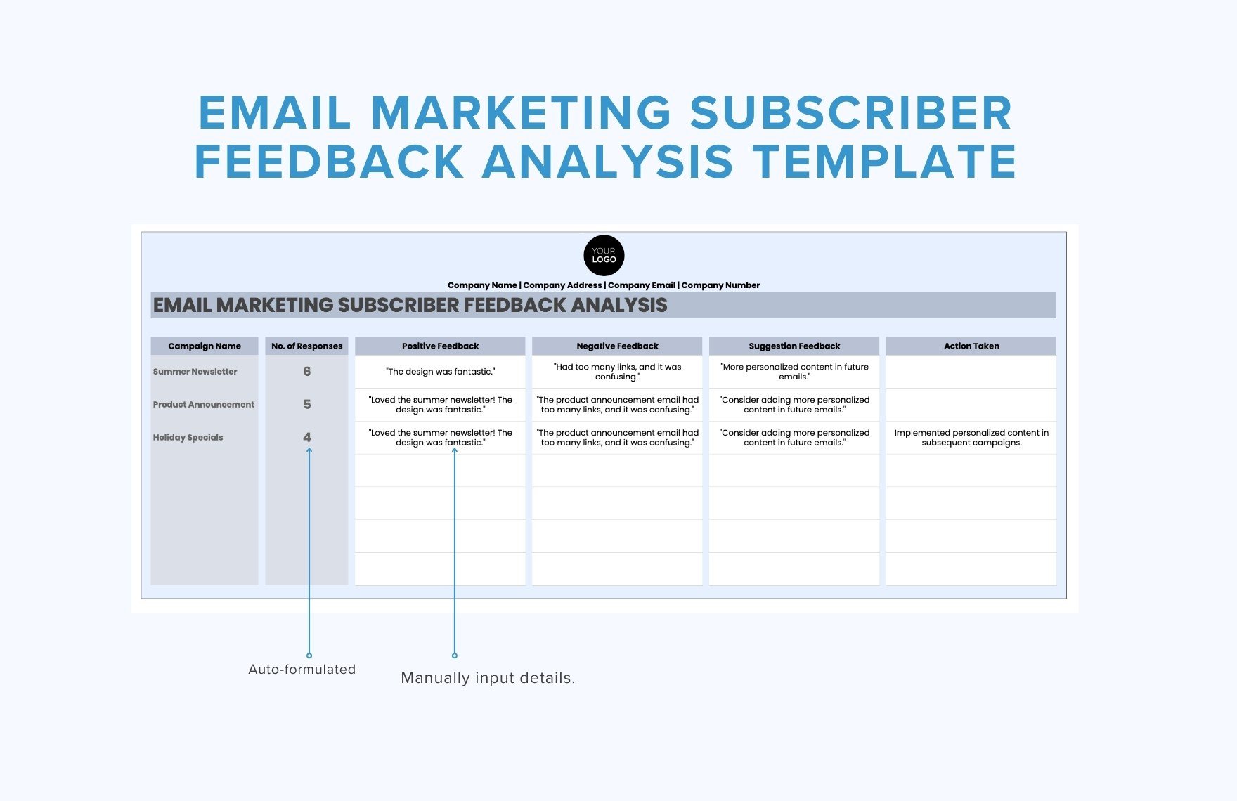 Email Marketing Subscriber Feedback Analysis Template