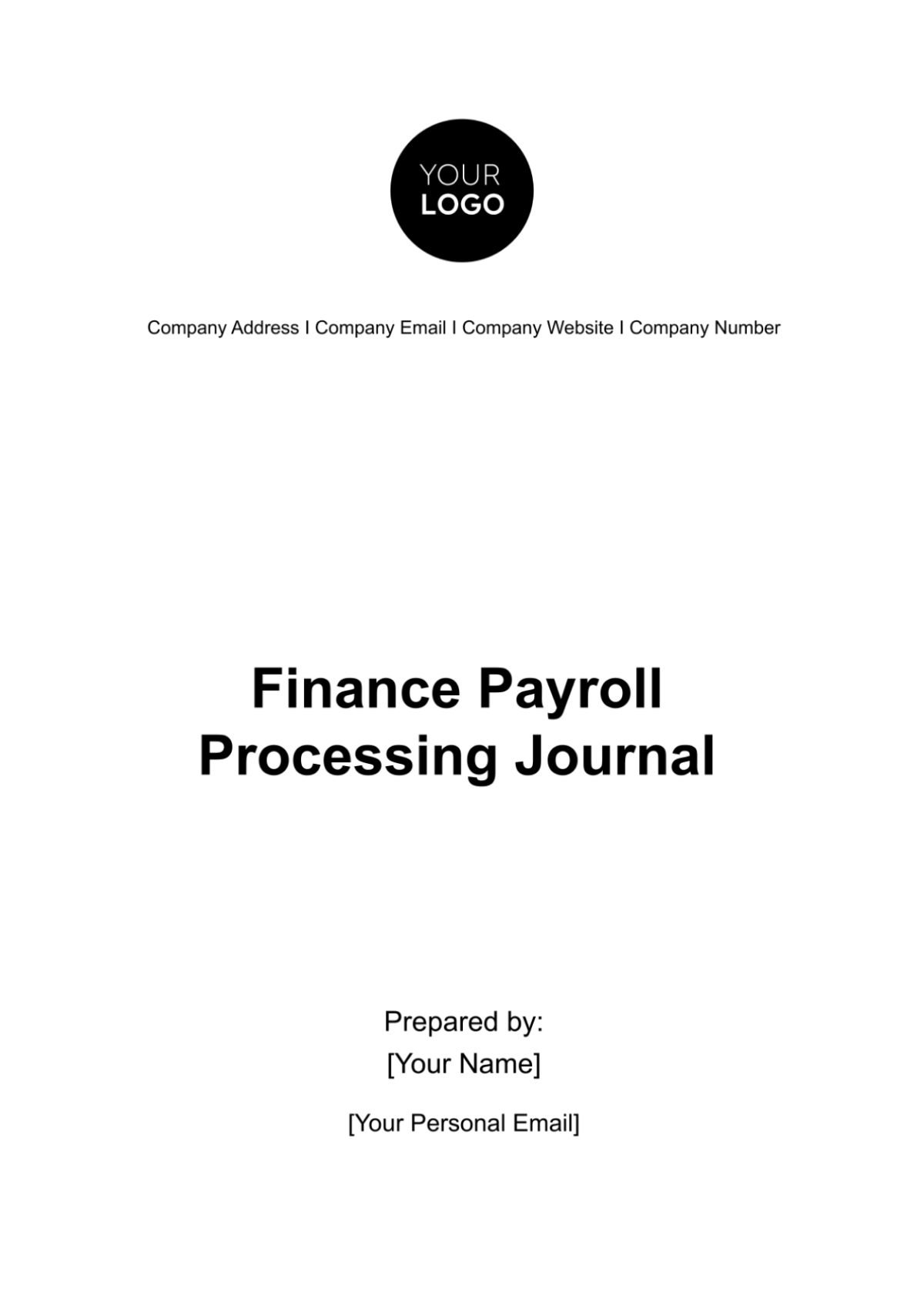 Finance Payroll Processing Journal Template