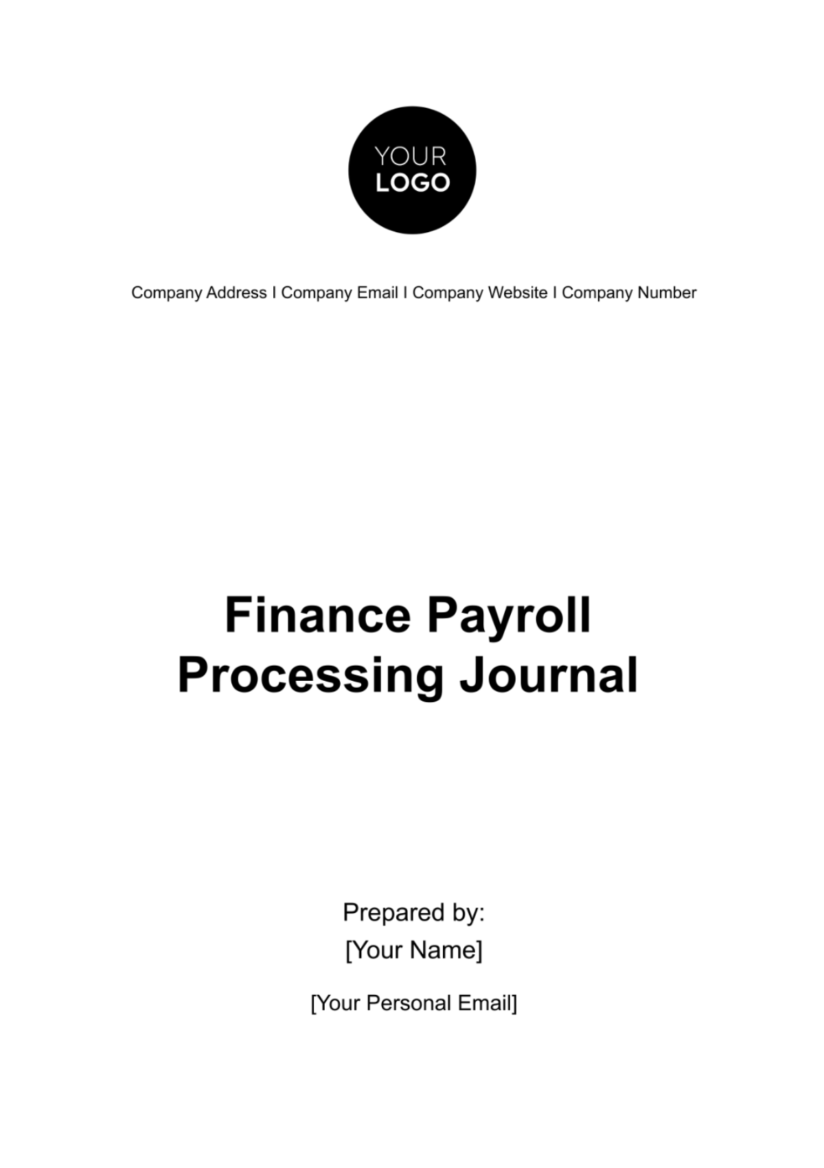 Finance Payroll Processing Journal Template