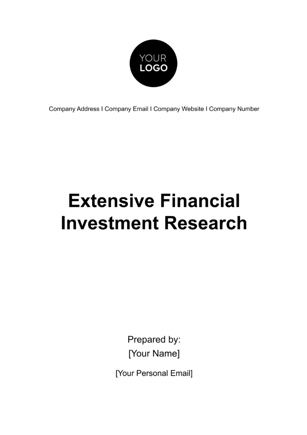 Free Extensive Financial Investment Research Template