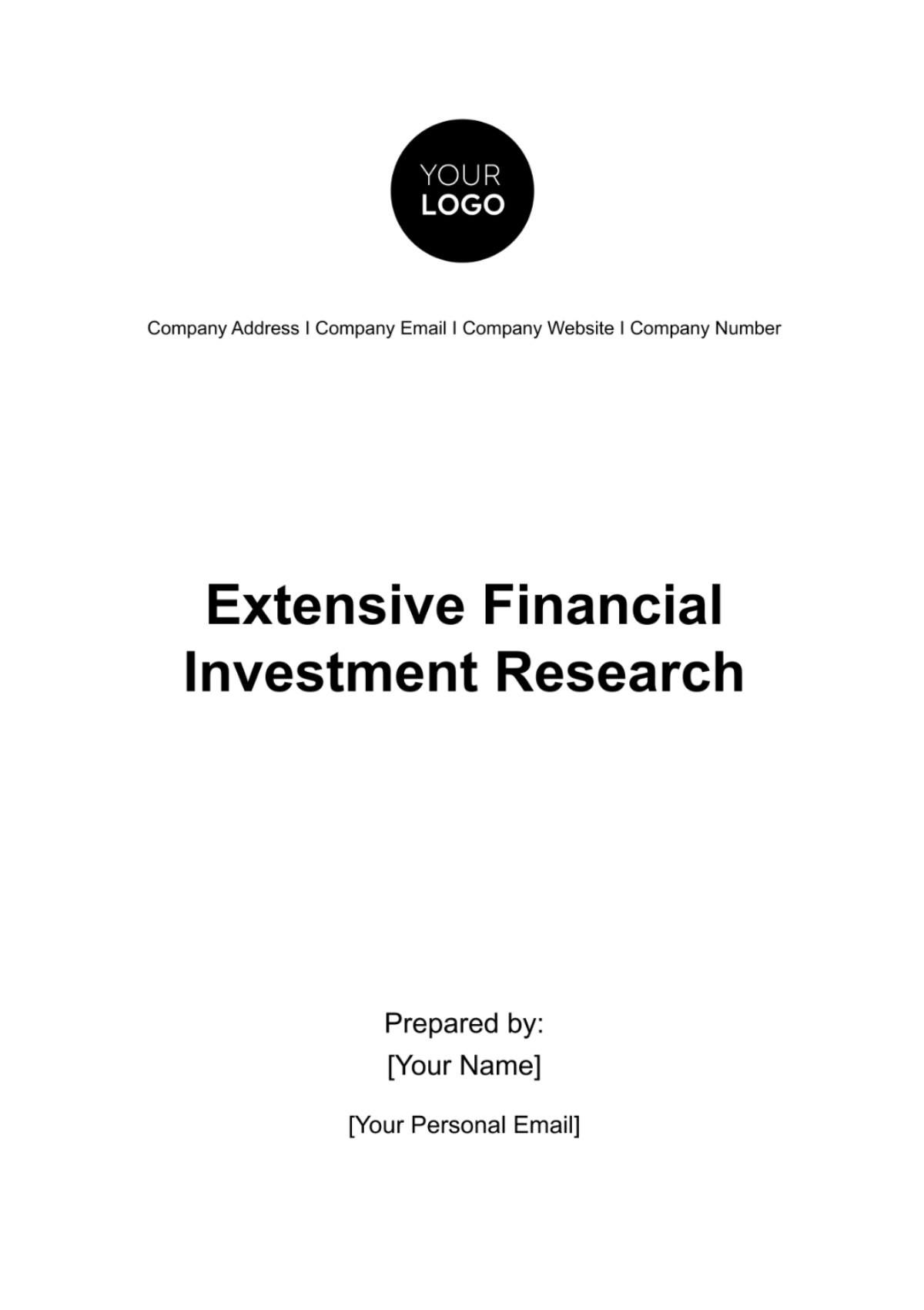 Extensive Financial Investment Research Template