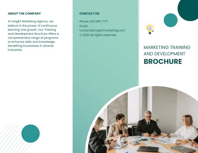 Free Marketing Training & Development Brochure Template to Edit Online