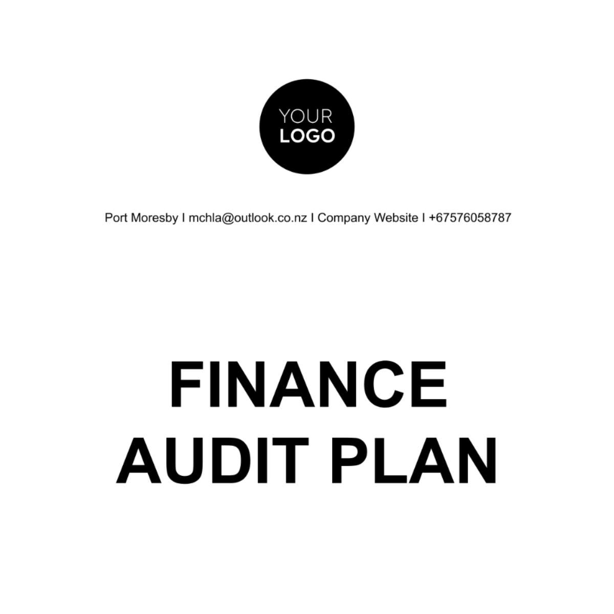 Finance Audit Plan Template