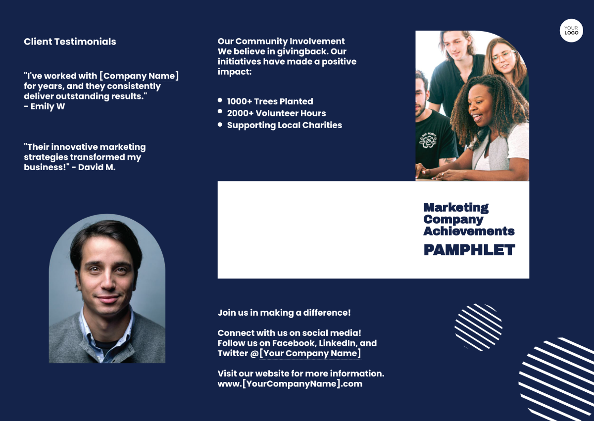 Marketing Company Achievements Pamphlet