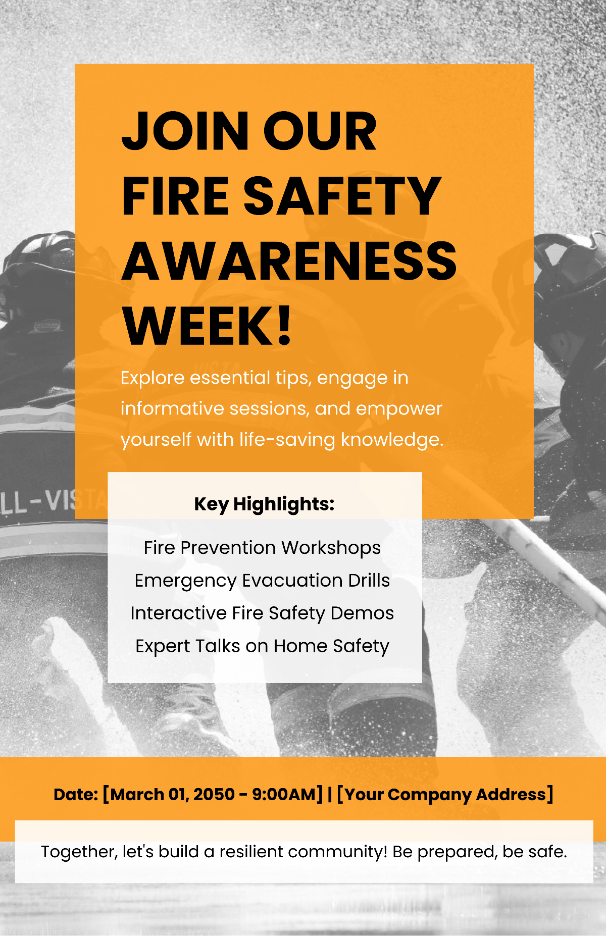 Fire Safety Awareness Week Poster Template