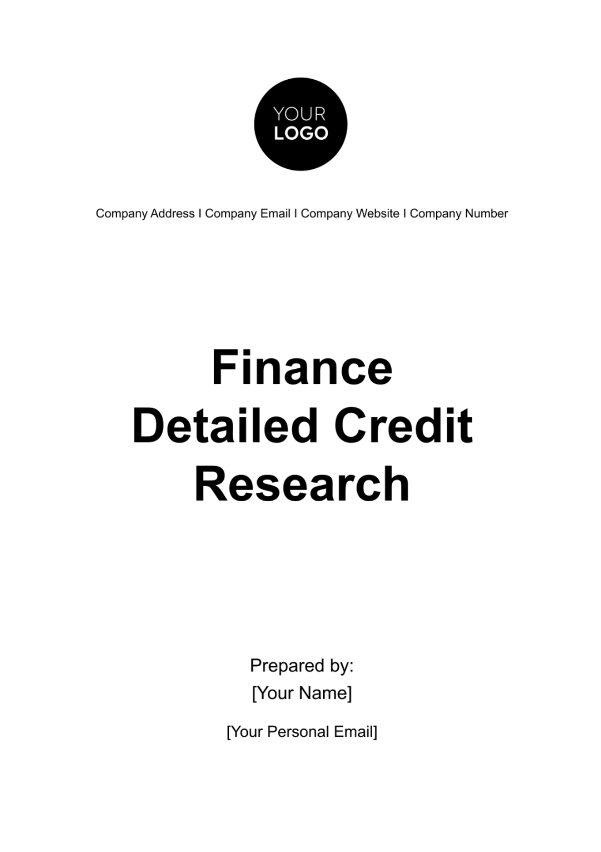 Finance Detailed Credit Research Template