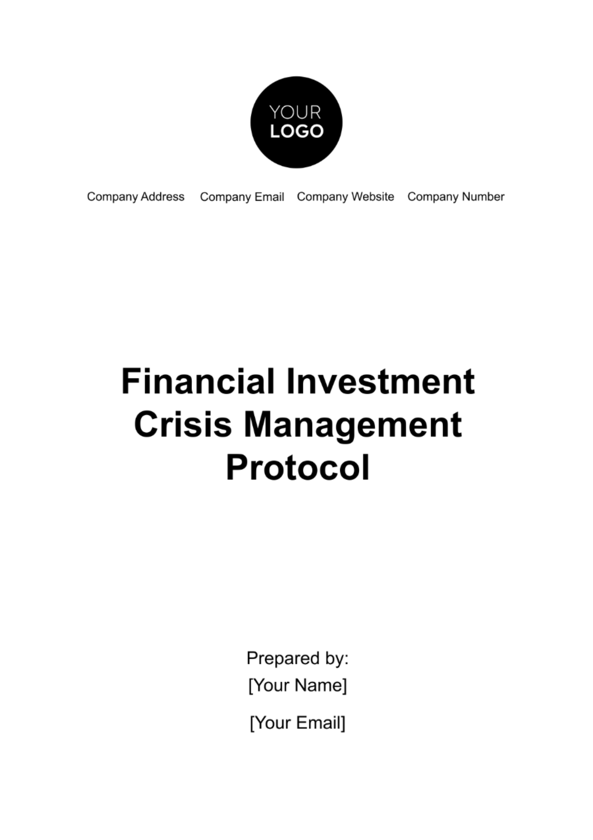 Financial Investment Crisis Management Protocol Template