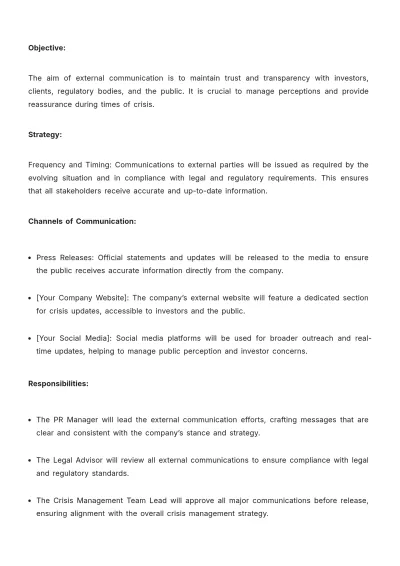 Free Financial Investment Crisis Management Protocol Template to Edit Online