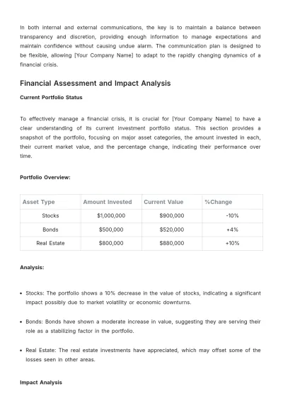 Free Financial Investment Crisis Management Protocol Template to Edit Online