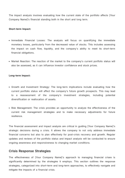 Free Financial Investment Crisis Management Protocol Template to Edit Online