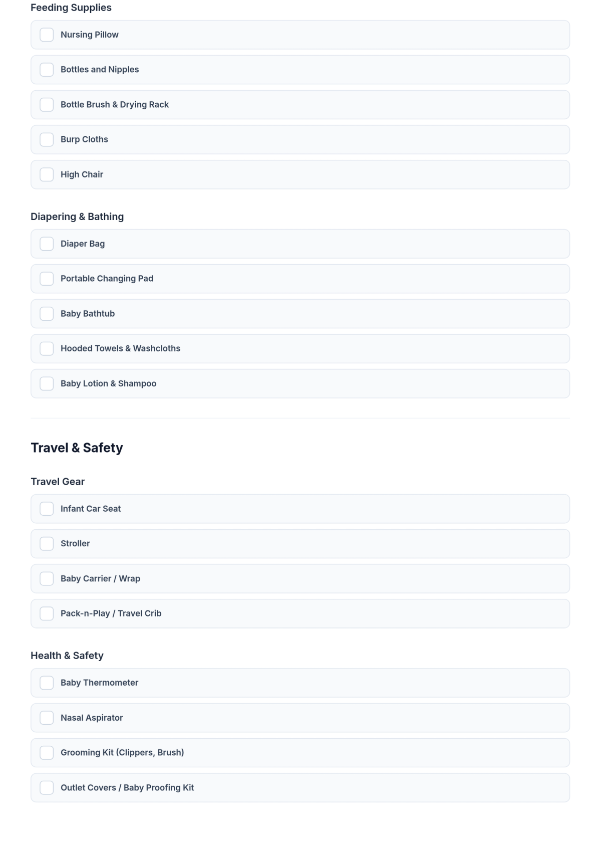 Free Baby Registry Checklist Template & AI Maker Free Baby Registry Checklist Template & AI Maker