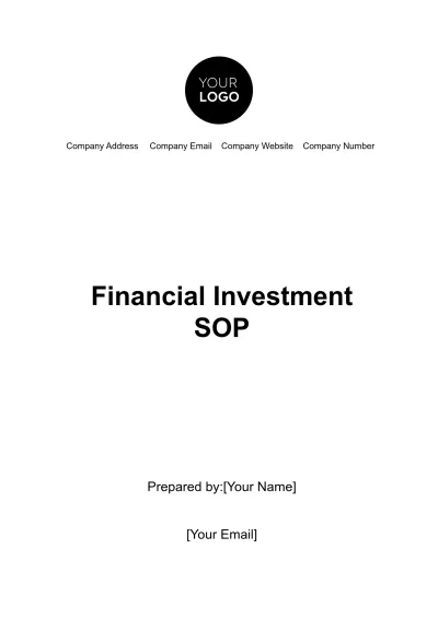 Free Financial Investment SOP Template to Edit Online