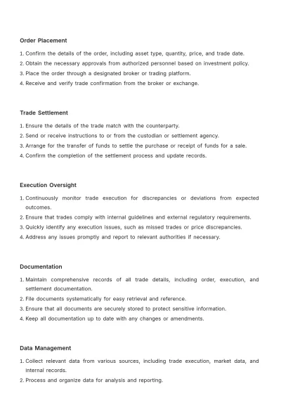 Free Financial Investment SOP Template to Edit Online