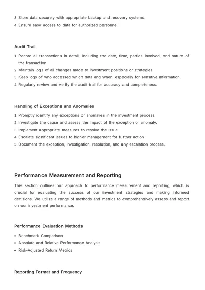 Free Financial Investment SOP Template to Edit Online