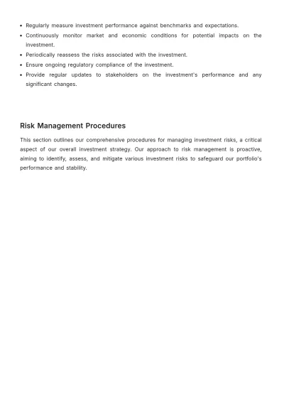 Free Financial Investment SOP Template to Edit Online
