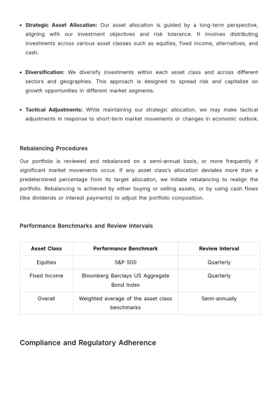 Free Financial Investment SOP Template to Edit Online