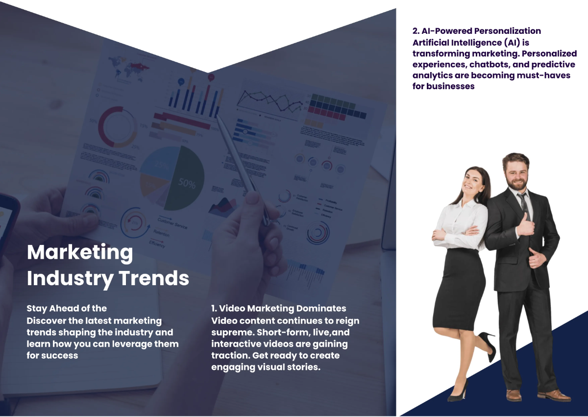 Free Marketing Industry Trends Pamphlet Template to Edit Online