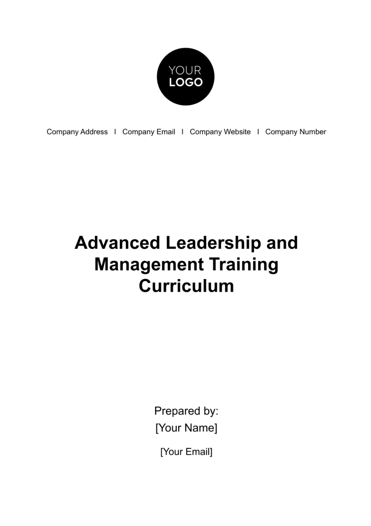 Advanced Leadership and Management Training Curriculum HR Template