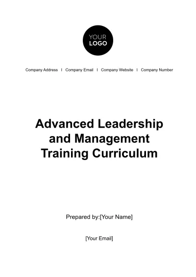 Free Advanced Leadership and Management Training Curriculum HR Template to Edit Online