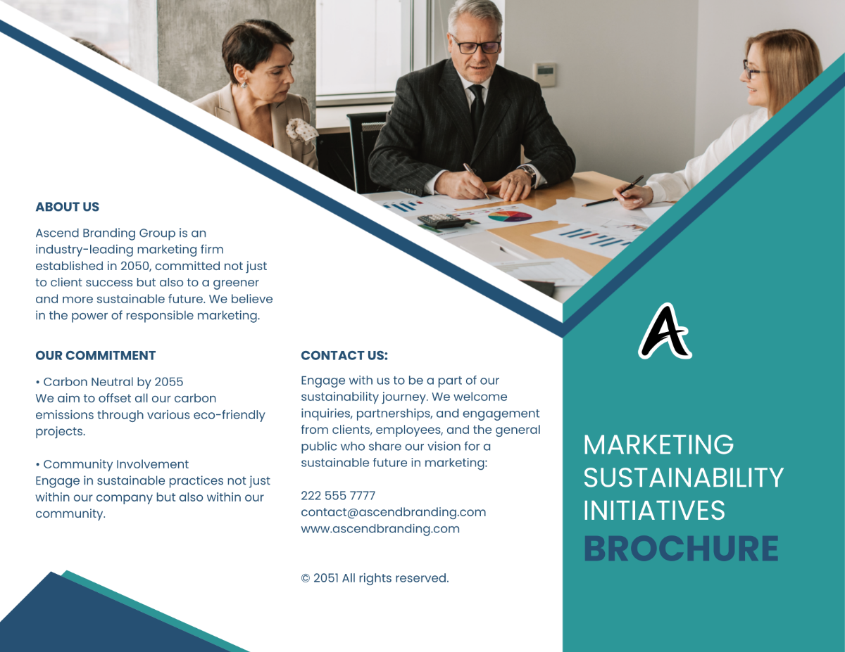 Marketing Sustainability Initiatives Brochure Template - Edit Online & Download