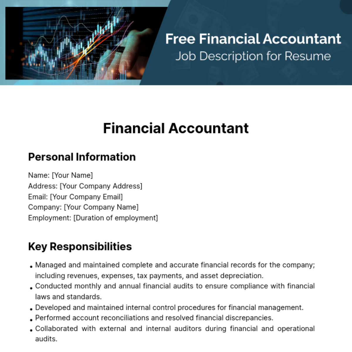 Financial Accountant Job Description for Resume Template
