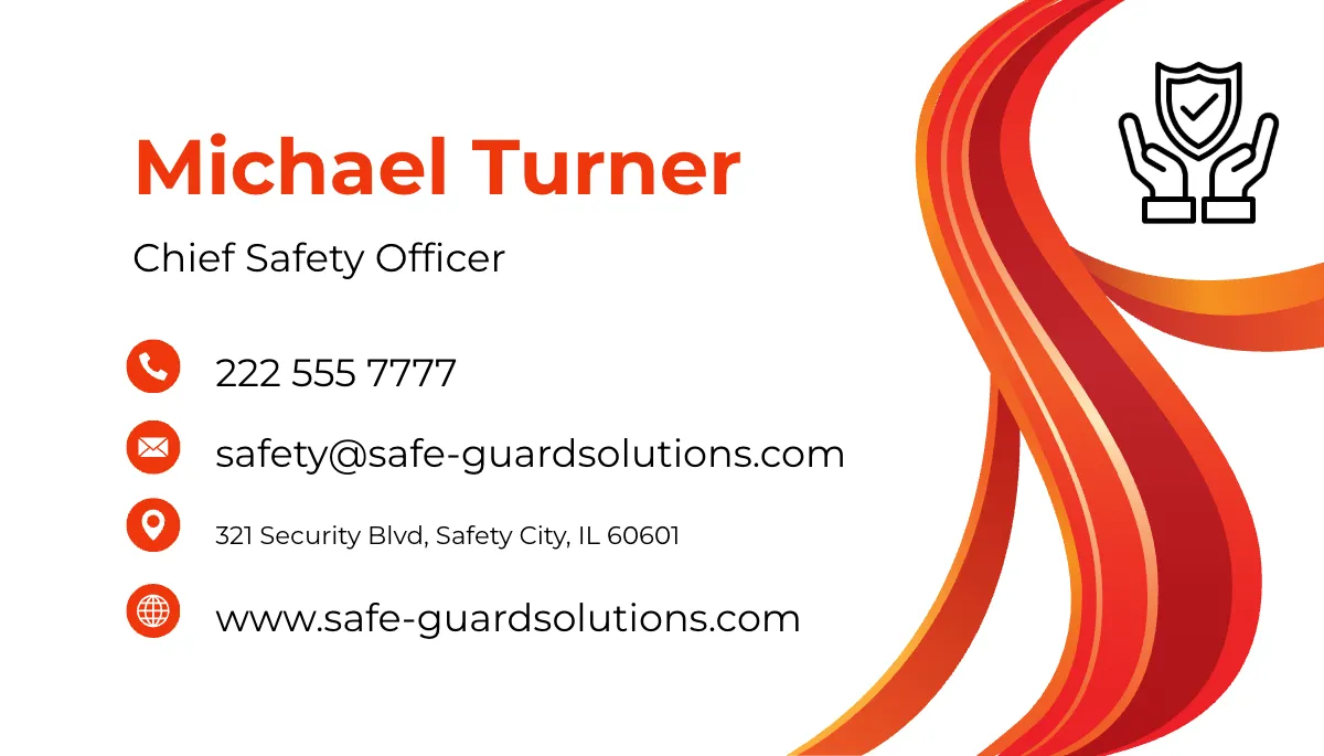 Free Fire Safety Officer Business Card Template to Edit Online