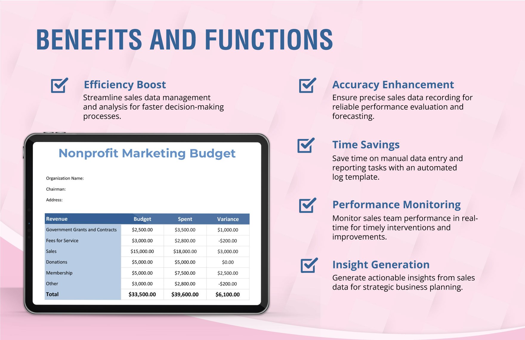 Non-profit Marketing Budget Template