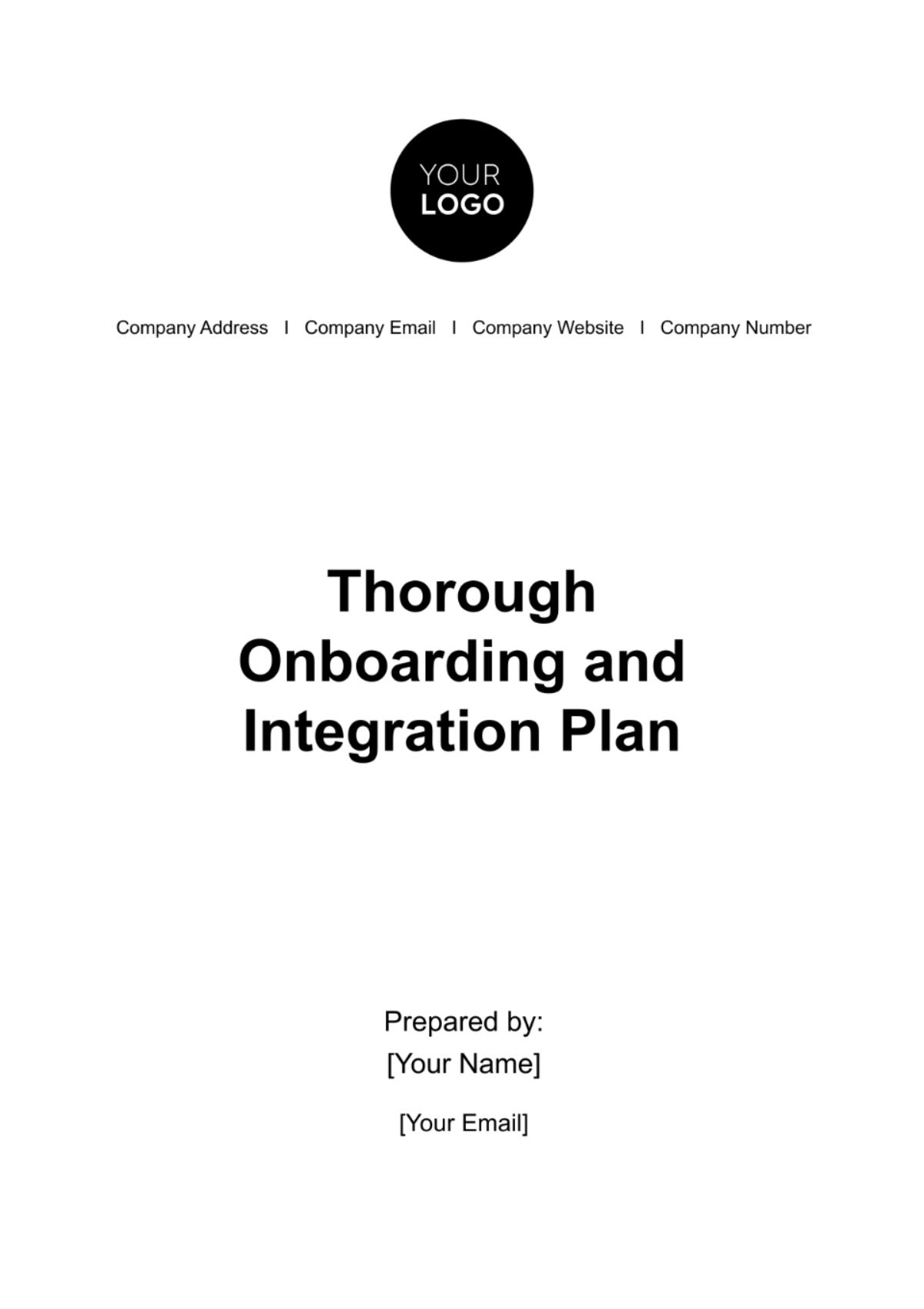 Free Thorough Onboarding and Integration Plan HR Template